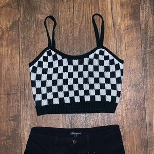 Knitted Checkered Tank